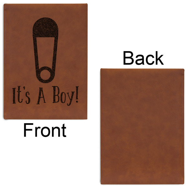 Baby Shower Leatherette Sketchbooks - Large - Single Sided - Front & Back View