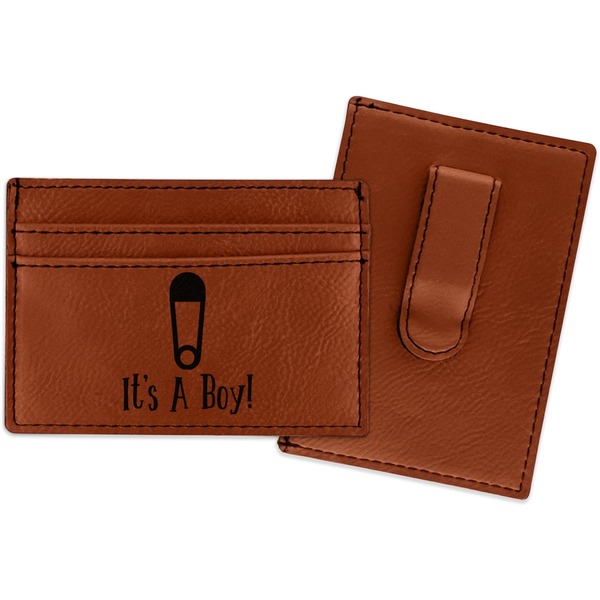 Custom Baby Shower Leatherette Wallet with Money Clip (Personalized)