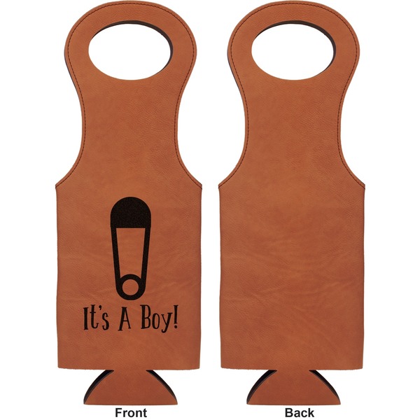 Baby Shower Leatherette Wine Tote Single Sided - Front and Back