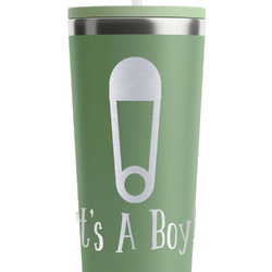 Baby Shower RTIC Everyday Tumbler with Straw - 28oz - Light Green - Single-Sided