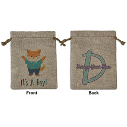 Baby Shower Medium Burlap Gift Bag - Front & Back