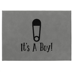 Baby Shower Medium Gift Box w/ Engraved Leather Lid