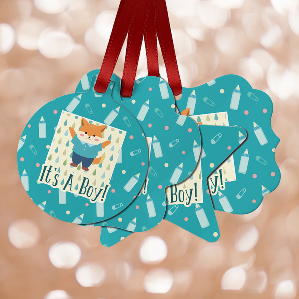 Custom Baby Shower Metal Ornaments - Double Sided