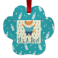 Baby Shower Metal Paw Ornament - Double Sided