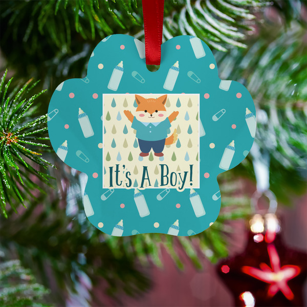 Baby Shower Metal Paw Ornament - Lifestyle