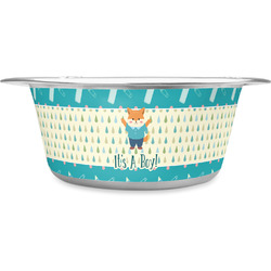 Baby Shower Stainless Steel Dog Bowl - Large (Personalized)
