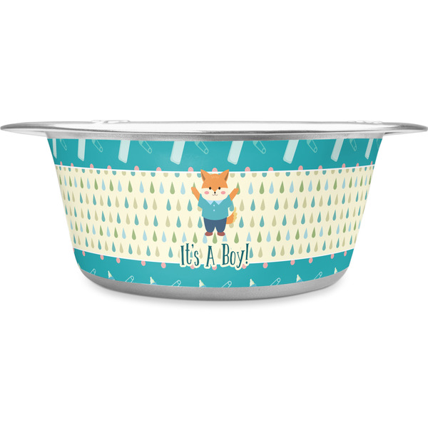 Custom Baby Shower Stainless Steel Dog Bowl - Medium (Personalized)