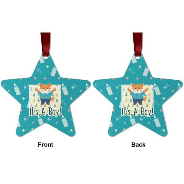 Baby Shower Metal Star Ornament - Front and Back