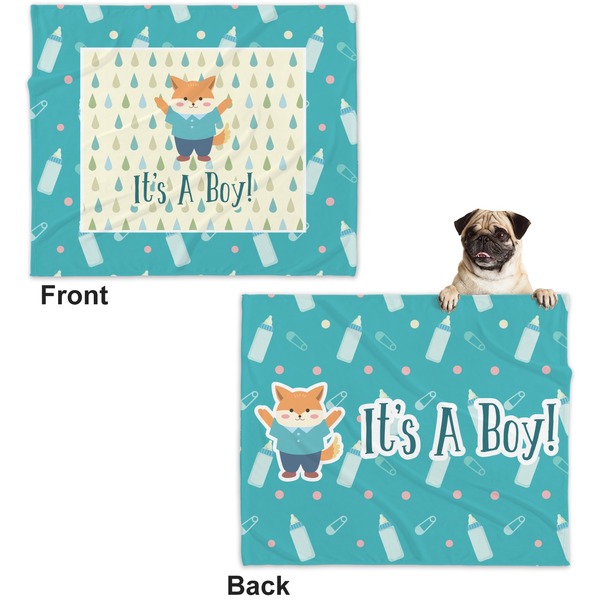 Baby Shower Microfleece Dog Blanket - Large- Front & Back
