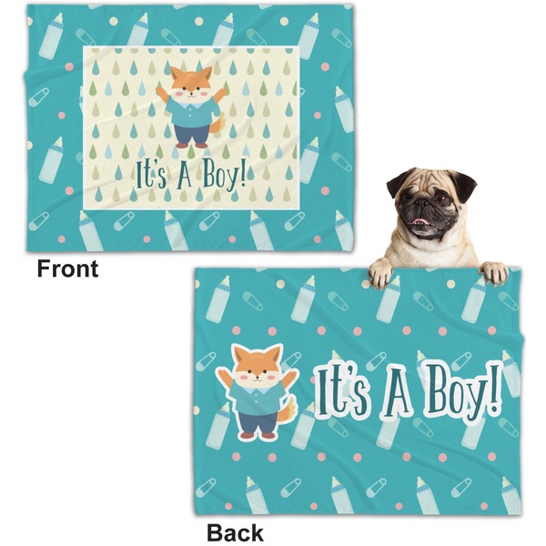 Baby Shower Microfleece Dog Blanket - Regular - Front & Back