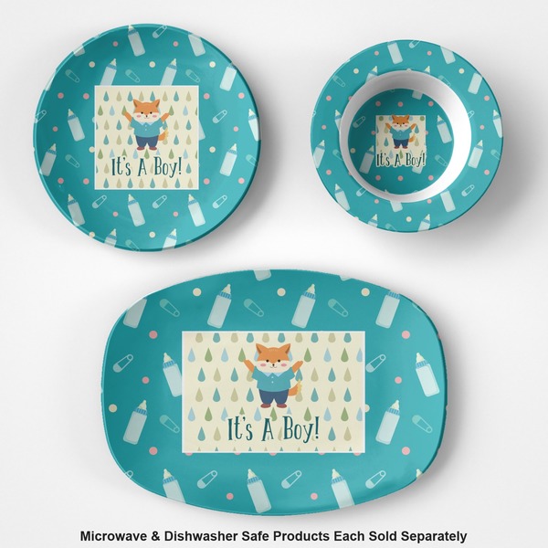 Baby Shower Microwave & Dishwasher Safe CP Plastic Dishware - Group