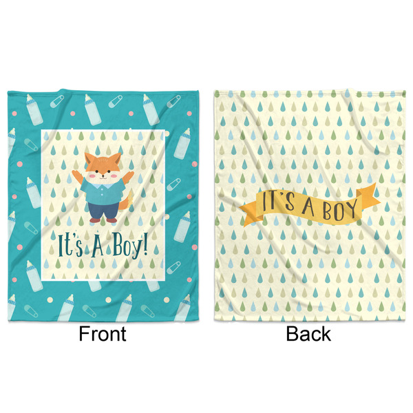 Baby Shower Minky Blanket - 50"x60" - Double Sided - Front & Back
