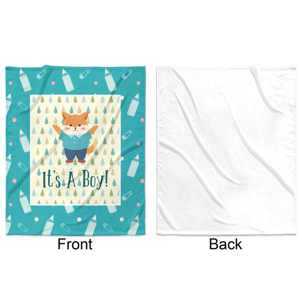 Baby Shower Minky Blanket - 50"x60" - Single Sided - Front & Back