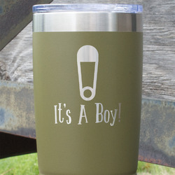 Baby Shower 20 oz Stainless Steel Tumbler - Olive - Single Sided
