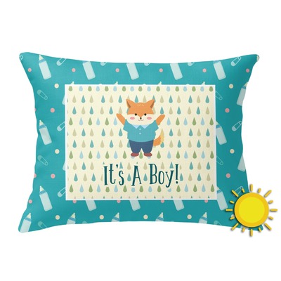 Baby Shower Outdoor Throw Pillow (Rectangular) (Personalized)
