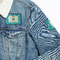 Baby Shower Patches Lifestyle Jean Jacket Detail