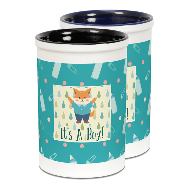 Custom Baby Shower Ceramic Pencil Holder - Large