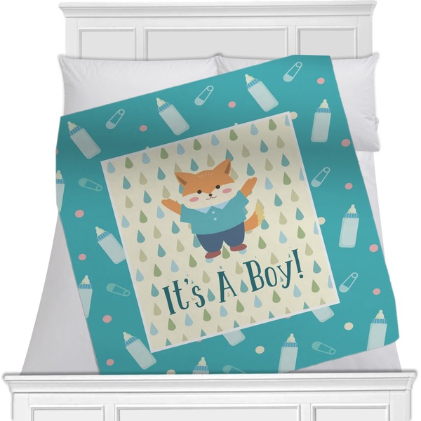 Custom Baby Shower Minky Blanket - Toddler / Throw - 60"x50" - Single Sided (Personalized)