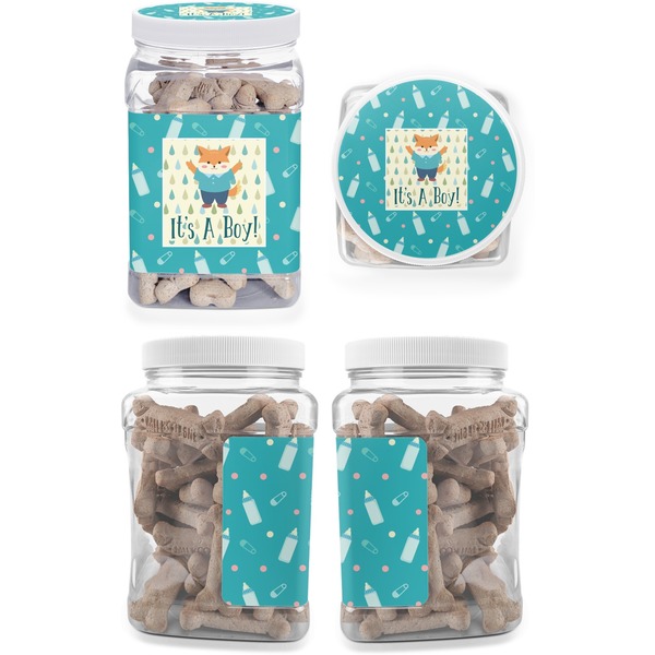 Baby Shower Pet Treat Jar - Multiple Angles