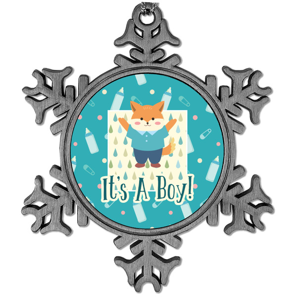 Custom Baby Shower Vintage Snowflake Ornament