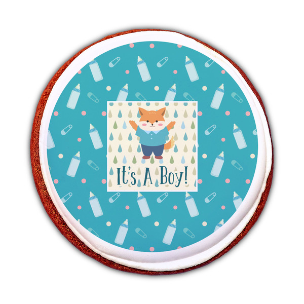 Baby Shower Printed Icing Circle - Medium - On Cookie