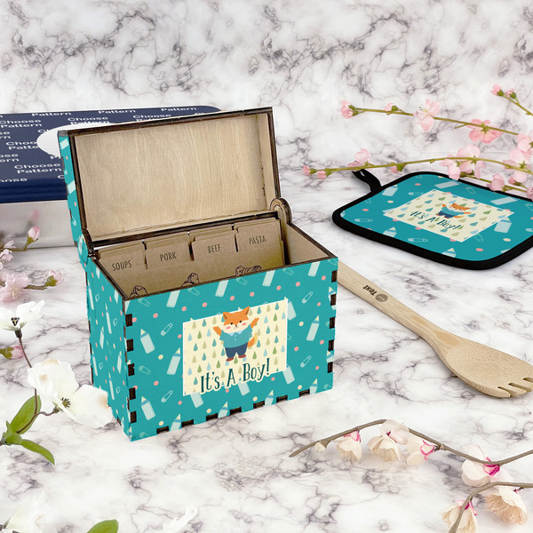 Baby Shower Recipe Box - Full Color - In Context