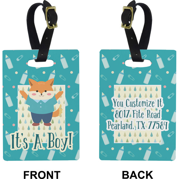 Baby Shower Rectangle Luggage Tag (Front + Back)
