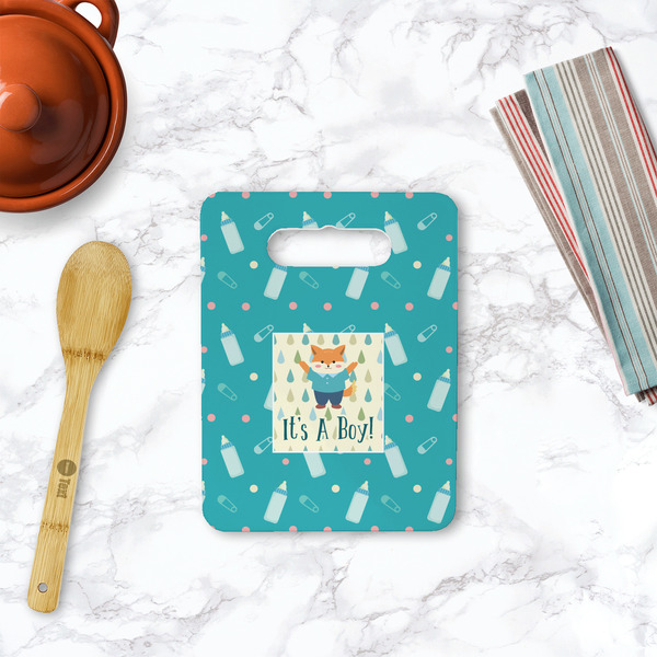 Baby Shower Rectangle Trivet with Handle - LIFESTYLE