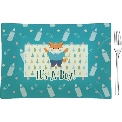 Baby Shower Rectangular Glass Appetizer / Dessert Plate - Single or Set (Personalized)