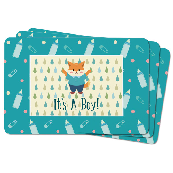 Baby Shower Rectangular Fridge Magnet - THREE