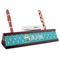 Baby Shower Red Mahogany Nameplates with Business Card Holder - Angle