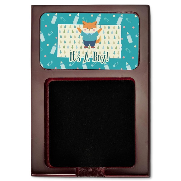 Baby Shower Red Mahogany Sticky Note Holder - Flat