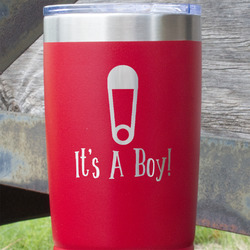 Baby Shower 20 oz Stainless Steel Tumbler - Red - Single Sided