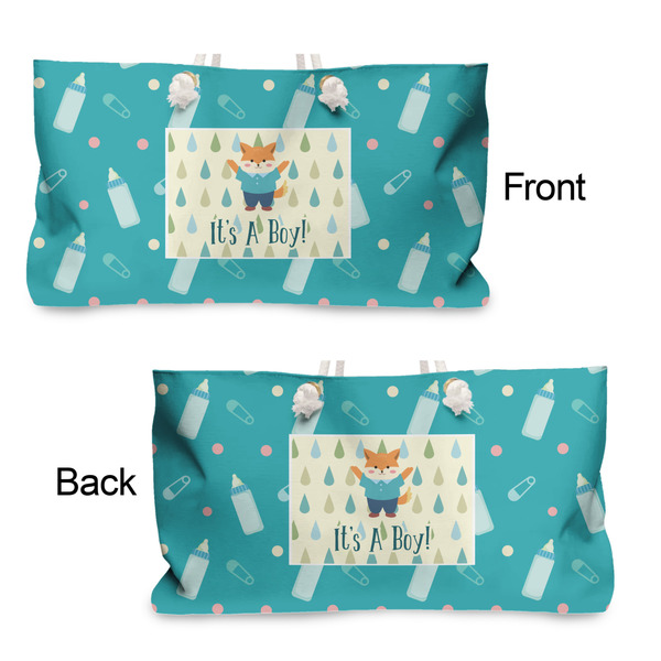 Baby Shower Large Rope Tote - From & Back View