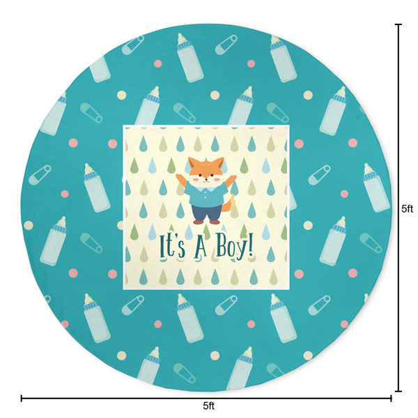 Baby Shower Round Area Rug - Size