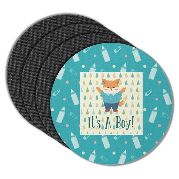 Baby Shower Round Coaster Rubber Back - Main