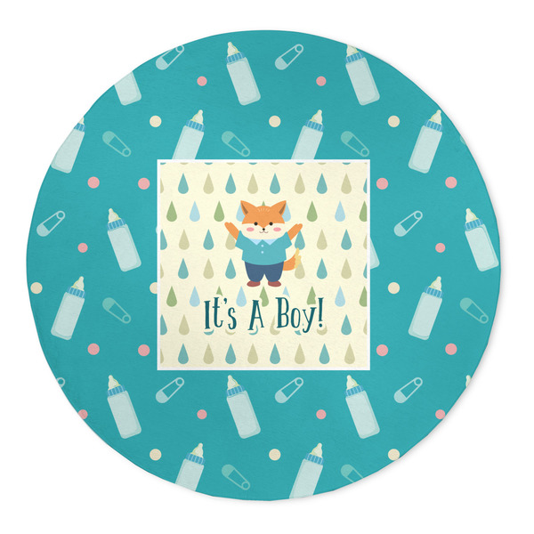 Custom Baby Shower 5' Round Indoor Area Rug