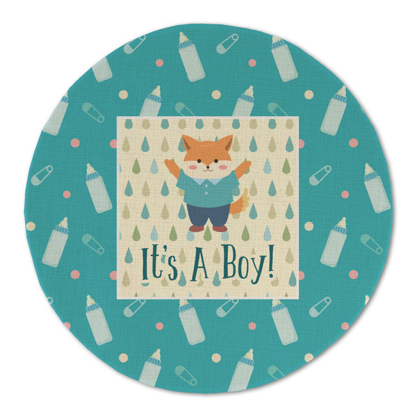 Baby Shower Round Linen Placemats - FRONT (Double Sided)