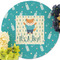 Baby Shower Round Linen Placemats - Front (w flowers)