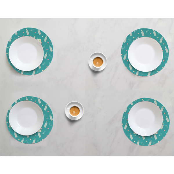 Baby Shower Round Linen Placemats - LIFESTYLE (set of 4)
