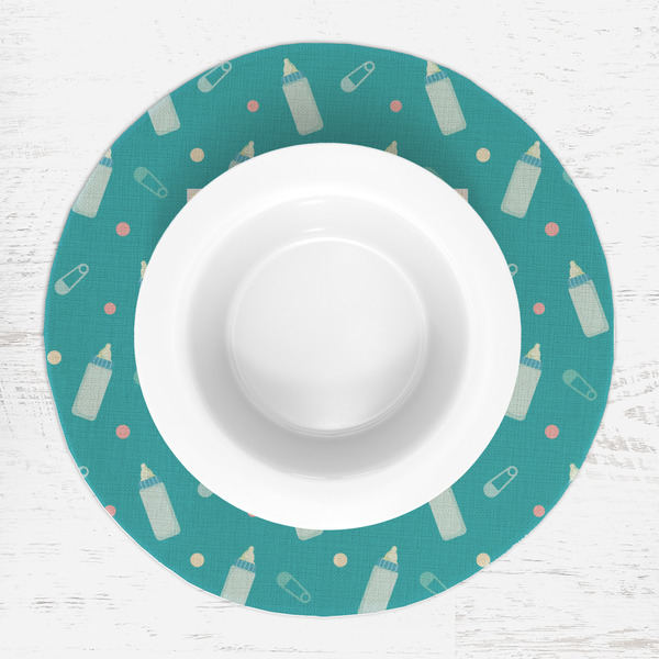 Baby Shower Round Linen Placemats - LIFESTYLE (single)