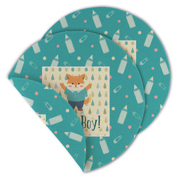 Baby Shower Round Linen Placemat - Double Sided - Set of 4