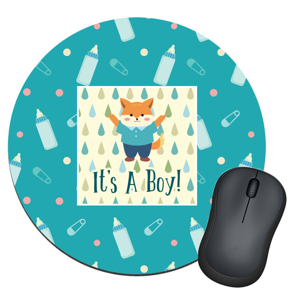 Custom Baby Shower Round Mouse Pad (Personalized)