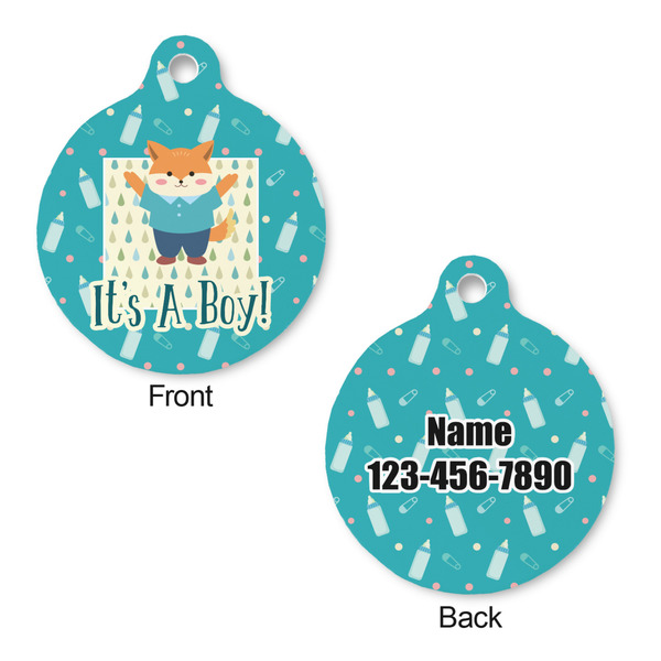 Baby Shower Round Pet Tag - Front & Back