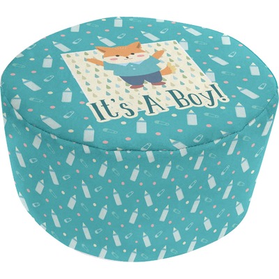 Baby Shower Round Pouf Ottoman (Personalized)