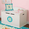Baby Shower Round Wall Decal on Toy Chest