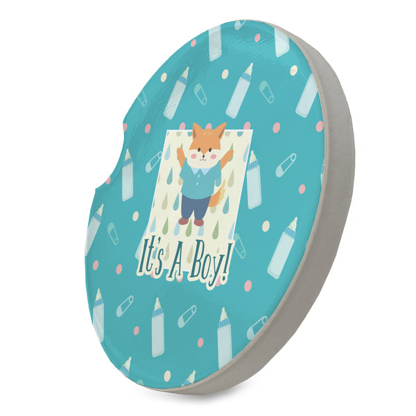 Baby Shower Sandstone Car Coaster - STANDING ANGLE