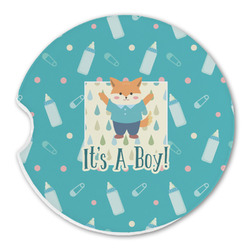 Baby Shower Sandstone Car Coaster - Single (Personalized)
