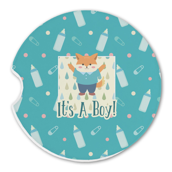 Custom Baby Shower Sandstone Car Coaster - Single (Personalized)