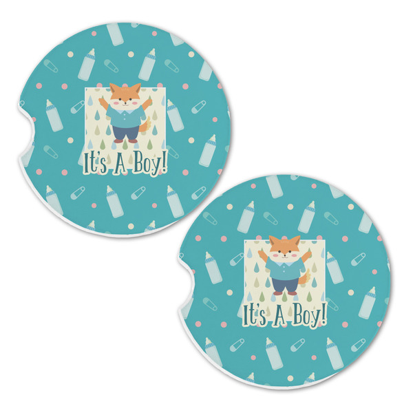 Baby Shower Sandstone Car Coasters - Set of 2